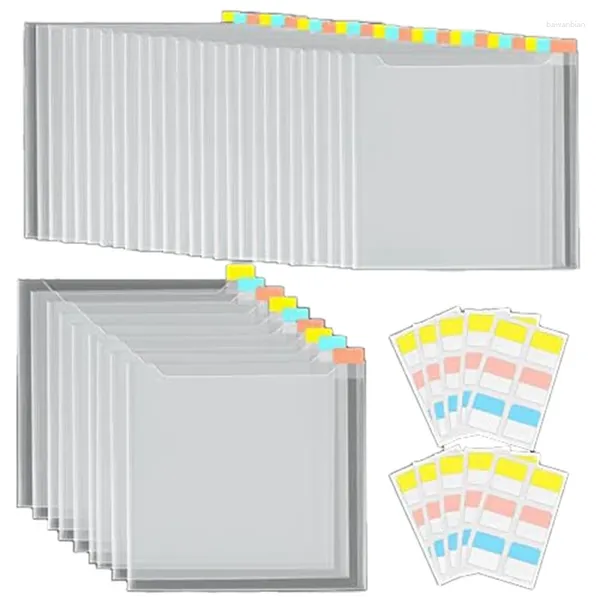 Bolsas de almacenamiento 36pcs Organizador de papel de álbum de recortes con pestañas de índice adhesivo de 60 piezas para mantener 32x33 cm