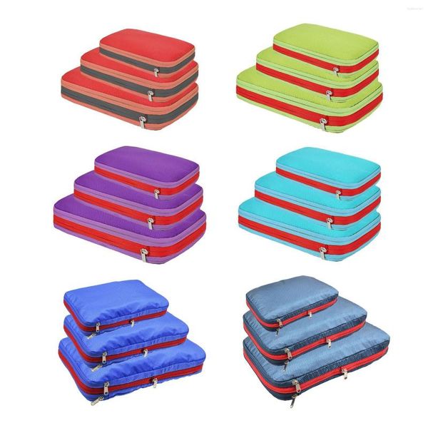 Bolsas de almacenamiento 3pcs Cubos de embalaje de compresión reutilizables para acampar de viajes de senderismo