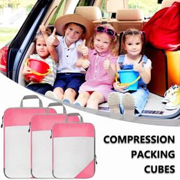 Sacs de rangement 3pcs Sac de voyage portable avec grande capacité pliable et compressible Organisateur de bagages pour chaussures Pantal