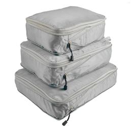 Bolsas de almacenamiento 3 unids/set cremallera de 2 vías para maleta cubo de embalaje de nailon de gran capacidad viaje portátil de vacaciones con compresión resistente al desgaste