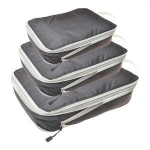 Sacs de rangement 3 pièces/ensemble Cube d'emballage avec Compression pour valise vacances Portable fermeture à glissière 2 voies grande capacité sac voyage poignée supérieure