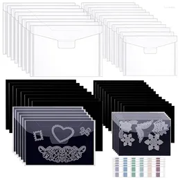 Opbergtassen 40 pc -stempel en matrijszakken met rubberen magnetische platen Labels Duidelijke hersluitbare plastic pocket