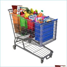 Opbergtassen 4 stks/set shop cart trolley opvouwbare herbruikbare boodschappen tas eco supermarkt gemakkelijk te gebruiken en zware bolsa's drop leveren dh1ju