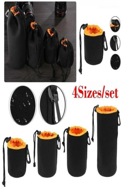 Sacs de rangement 4 taillesSet Camera Lens Pouch Sac étanche Soft Video Case Protector6856839