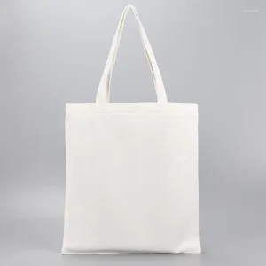 Opbergtassen 5 pc's beige canvas winkelen eco herbruikbare opvouwbare schoudertas grote handtas stof katoentas voor vrouwen
