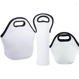 Opbergtassen 5 pc's sublimatie thermisch neopreen draagbare buitenlunchzak winkelen wijn fles deksel diy voor overdracht