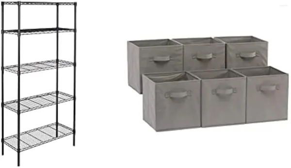 Sacs de rangement à 5 étagères à tasse lourde réglables à 5 étagères à tas en acier.