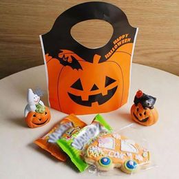 Opbergtassen 50 Halloween Orange Pumpkin Head Tote Plastic Supermarket Winkelen Gift Wrap Station