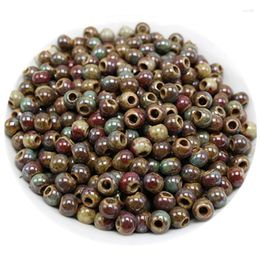 Opbergzakken 50 pc's 6 mm 8 mm 10 mm ronde keramische kralen diy gat handgemaakte losse kraal voor sieraden maken
