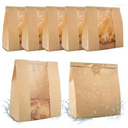 Sacs de rangement 50 PCS Sac de pain fait maison avec fenêtre transparente environ 21x9x29cm adapté à l'emballage des boulangers et des produits de boulangerie