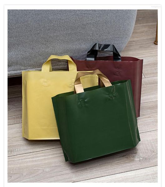 Sacs de rangement 50 pièces grand sac d'épicerie en plastique bleu épais pour accessoires/vêtements/chaussures accepter le logo personnalisé imprimé disponible