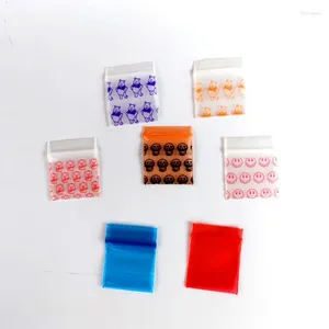 Sacs de rangement 500 imprimés colorés auto-scellants pour un transport facile, Extra petit, épais, mignon, Mini paquet fendu, sac en plastique pour pilules