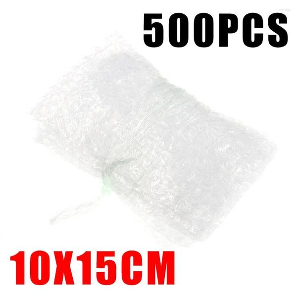 Sacs de rangement 500pcs 10x15cm PE clair sac à bulles de protection emballage en mousse enveloppes antichoc emballage cadeau emballage housses de rembourrage