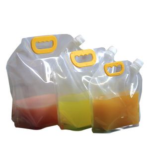 Sacs de stockage 50ml 500ml 1.5 / 2.5 / 5L Vide Stand up Emballage de boisson en plastique Bec Sac 1000ml Poche de bière pour Jus Lait Eau SN4342