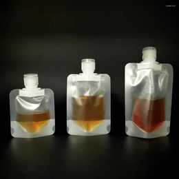 Sacs de rangement 50pcs 30 ml 50 ml 100 ml de boisson transparente givrée sac à boissons à boisson reclosable stand up blink emballage sperme pochette