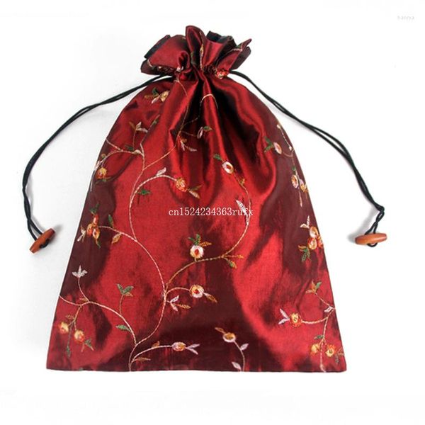 Bolsas de almacenamiento 50 Uds recuerdo de boda chino hecho a mano bordado Floral zapato de seda regalo de fiesta
