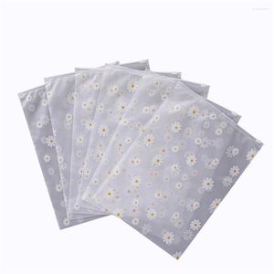 Sacs de stockage 50Pcs Daisy Clothing Zipper Transparent EVA Frosted Bag Packaging Clothes