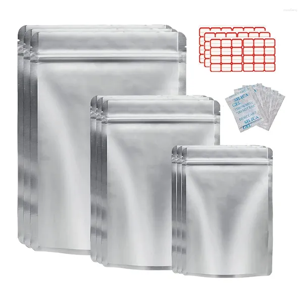 Bolsas de almacenamiento 50pcs mylar para alimentos bolsas de envasado de frijoles de granos resellables