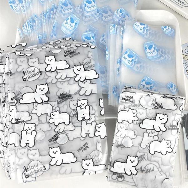 Bolsas de almacenamiento 50 piezas de plástico transparente Dot Candy Cookie Autoadhesivo para galletas para hornear Opp Bag Bag Protector Autoatal