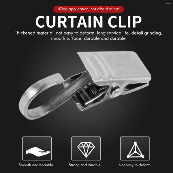 Bolsas de almacenamiento 50 piezas clips de acero inoxidable ganchos clip anillos cortina de metal para manualidades de bricolaje
