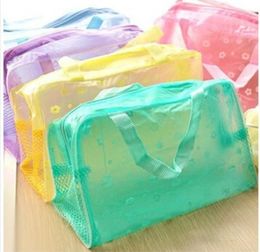 Bolsas de almacenamiento, bolsa de cosméticos de PVC impermeable de 5 colores, organizador transparente para mujer, bolsa de maquillaje, bolsa de compresión para lavado de baño de viaje