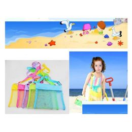 Opbergtassen 5 Color Groothandel Spaties Kinderen Mesh Shell Beach SeaRing Bag Kinder speelgoed ontvangen Sandboxen weg drop levering Home Gard DHTPN