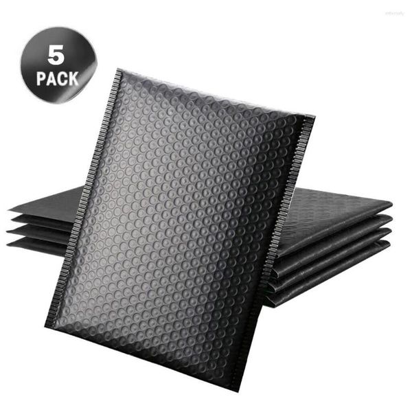 Sacs de rangement 5pcs / lot enveloppe en mousse noire enveloppes auto-scellantes enveloppes rembourrées avec des paquets de sac d'expédition à bulles