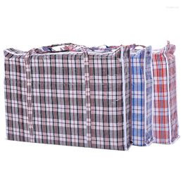 Sacs de rangement 5pcs / lot réutilisable en plastique jumbo linge zippé grand sac à domicile fort de shopping