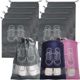 Sacs de rangement 5pcs chaussures portables sac voyage étanche cordon poche placard organisateur vêtements classés