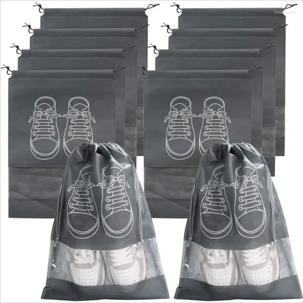 Sacs de rangement 5pcs chaussures organisateur portable sac à chaussures de voyage non-tissé gain de place étanche