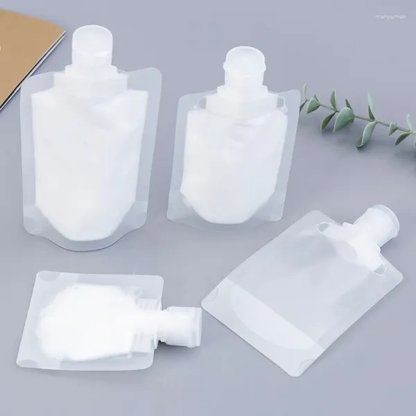 Sacs de rangement 5pcs Stand Up Spout Fluid Makeup Portable Sac portable Transparent Cap