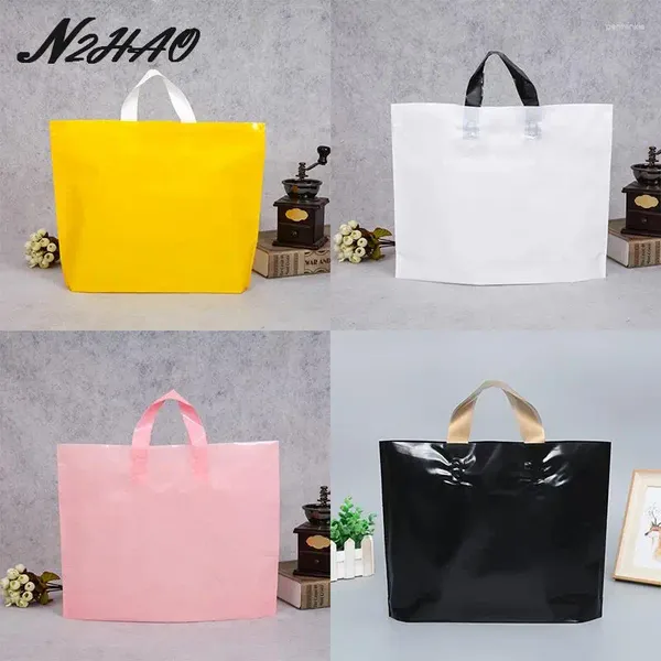 Bolsas de almacenamiento 5 piezas de compras de bolsas de embalaje de mango portátil universal con regalo de plástico espeso sólido hogar