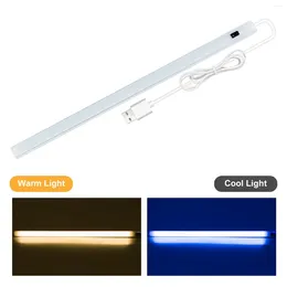 Opbergtassen 5V USB LED Strip Desk Lamp Hand Sweep Switch Motion Sensor Studie Kamer onder Cabinet Keukenlichten 30 cm warm licht