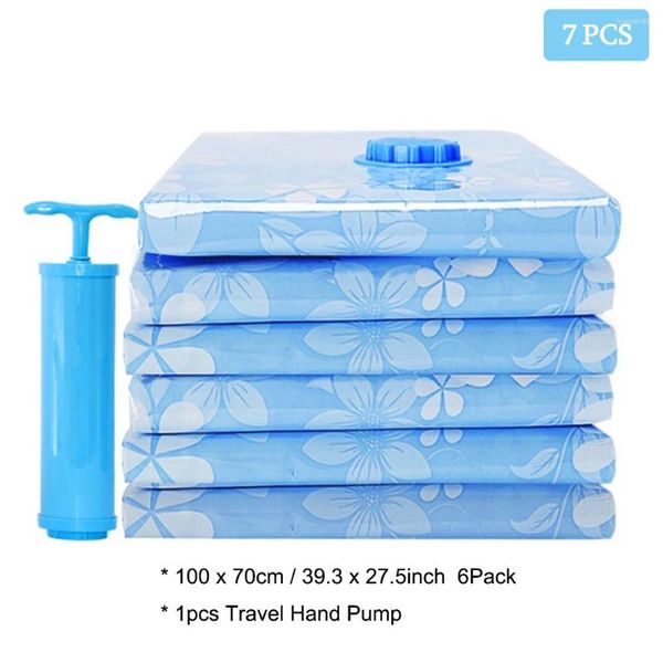 Sacs de rangement 6/8/10 pièces sac sous vide épaissi pour tissu compressé avec pompe à main couverture réutilisable vêtements couette organisateur voyage