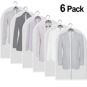 Sacs de rangement 6 vêtements en plastique en plastique suspendus pour placard avec manteau de combinaison à fermeture éclair