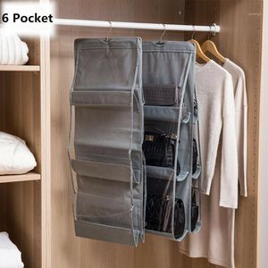 Sacs de rangement sac à 6 poches pour sac à main sacs à main grande étagère transparente porte suspendue placard cintre Organisation de la maison