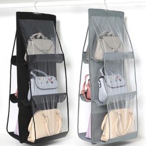 Opbergtassen 6 pocket hangende handtas organizer voor diverse garderobe kast transparante tas deur muur helder