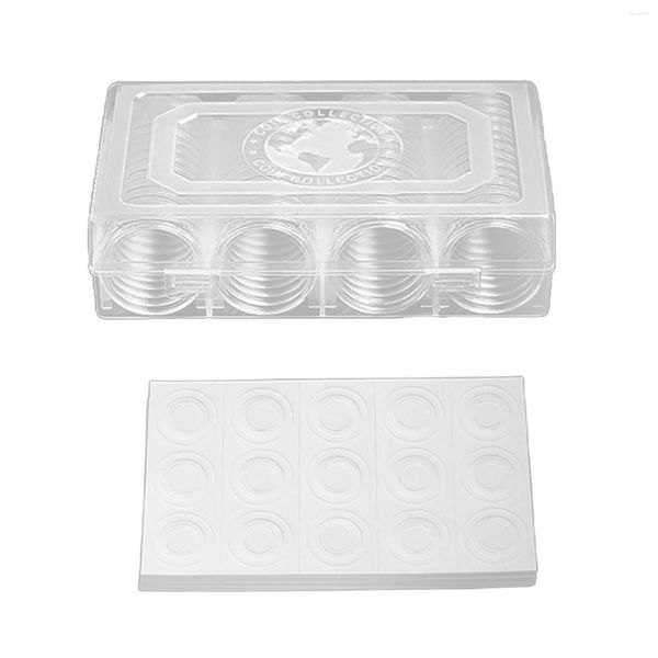 Bolsas de almacenamiento 60 soporte protector de monedas con arandelas ajustables 41mm organizador duradero de dólar de plata transparente