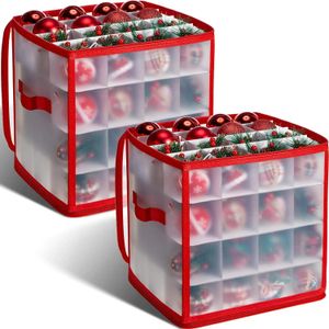 Opbergzakken 64 roosters Kerstversieringsdoos Balcontainers Vakantie Kerstversiering Organizer 231101