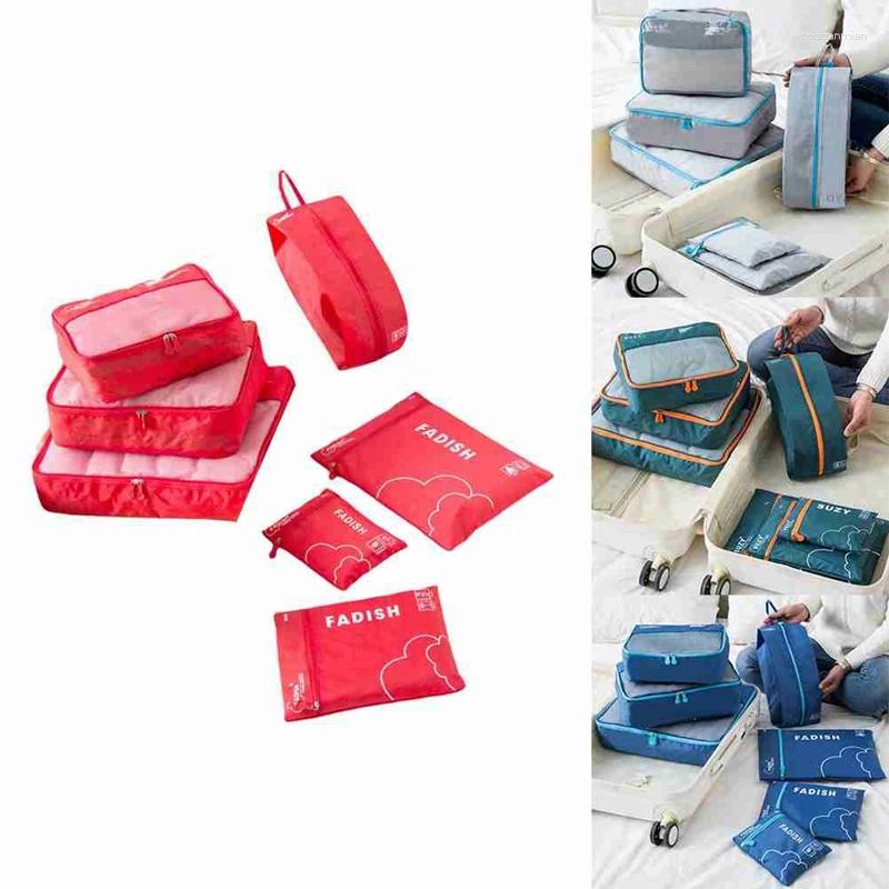 Storage Bags 7 Pieces Set Travel Organizer Suitcase Portable Luggage Clothes Shoe Tidy Pouch Packing