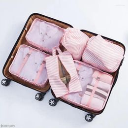 Opbergzakken 7 stks/Set Travel Tidy Pouch Home Zipper Digitale gegevenskabel Organizer voor kledingschoen Bagage Packing Cube -koffers