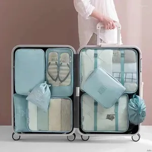 Opbergtassen 7 stks reistas set grote capaciteit bagage kleding sorteer beha doos organisator sokken ondergoed verpakking