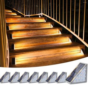 Sacs de rangement 8 Pack Escalier extérieur lumières solaires étape étanche LED pour le jardin escalier arrière (chaud)