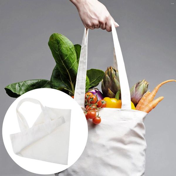 Bolsas de almacenamiento 8 PCS Bolsa de compras Bolsa de vegetales Gran capacidad Útil Lienzo Hogar Tote de comestibles en blanco