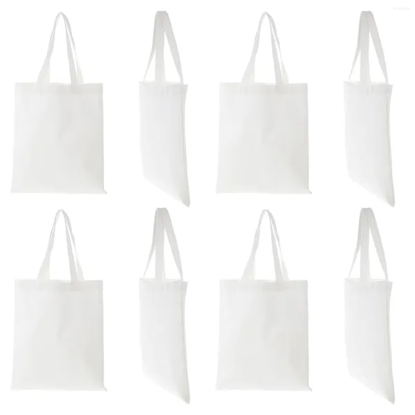 Bolsas de almacenamiento 8 PCS Simple Blank Tote Bag Bag Pouch Supermercado a granel Hogar de comestibles grandes ecológicos de comestibles