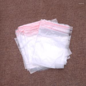 Bolsas de almacenamiento 8 tamaños Agarre transparente Sello autoprensable Plástico resellable 100PCS