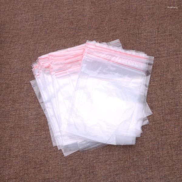 Bolsas de almacenamiento 8 tamaños Clear Grip Self Sello Sello REALABLE PLÁSCO DE PLÁSCO 100 PECES 50 LB