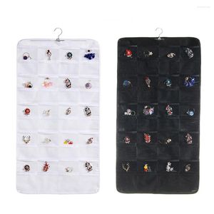 Opbergtassen 80 Pocket sieraden hangende organisator houder oorbel display tas niet geweven opvouwbare ring ketting armband zakje