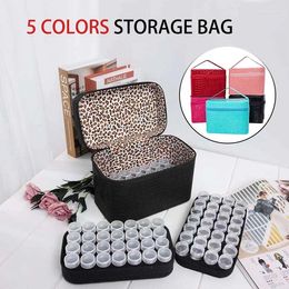 Opbergzakken 84 stks/set round round mini plastic pot kist fles draagbare tas voor make -up cosmetisch monster nagelaccessoires glitter poeder