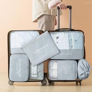 Opbergtassen 8 stks Bagage Packing Organisatoren Grote capaciteit Polyester Travel Multifunctionele benodigdheden